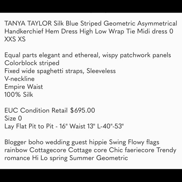 $695 TANYA TAYLOR Runway Colorful Silk Midi Dress - Picture 8 of 8